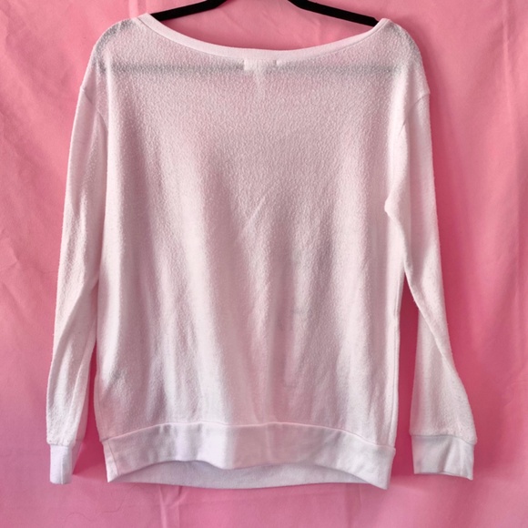 "Girls Just Wanna Have Fund$" White Black Sweatshirt Top XS Extra Small Leith - Picture 2 of 5